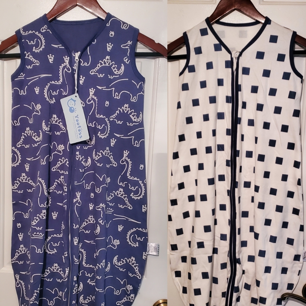 👶Yoofoss Baby Sleep Sack – Size 12–18 Mo Blue and White Baby Sleep Sack
